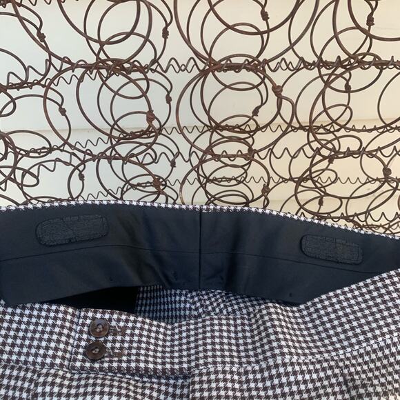 Vintage 70s brown houndstooth boot cut slacks - Picture 6 of 6